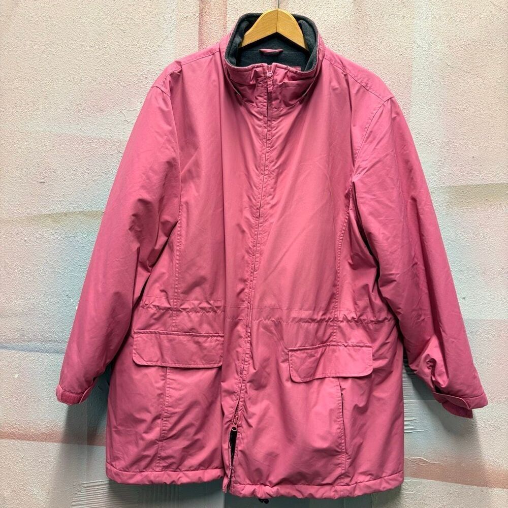 Lands' End 2X Pink Heavy Winter Jacket Mountain Chic Outdoors Preppy Luxury